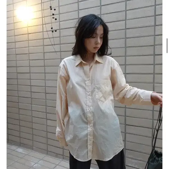 (새상품)모크 mok FINE colour slice shirt (살구색