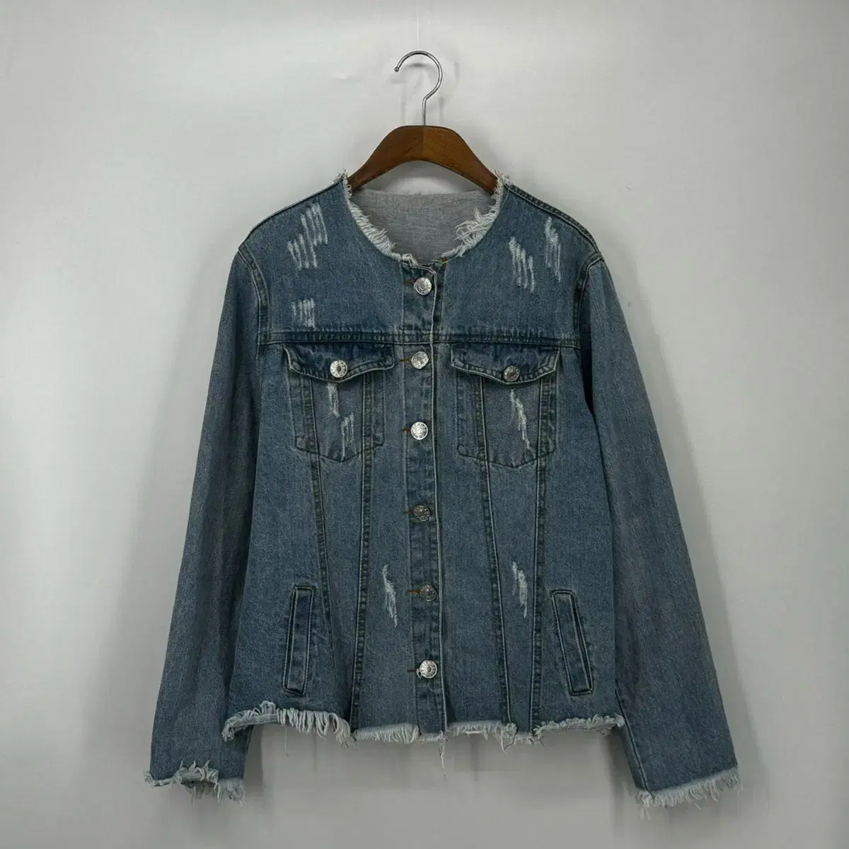 노카라 데미지 청자켓 점퍼 (F size / DENIM)