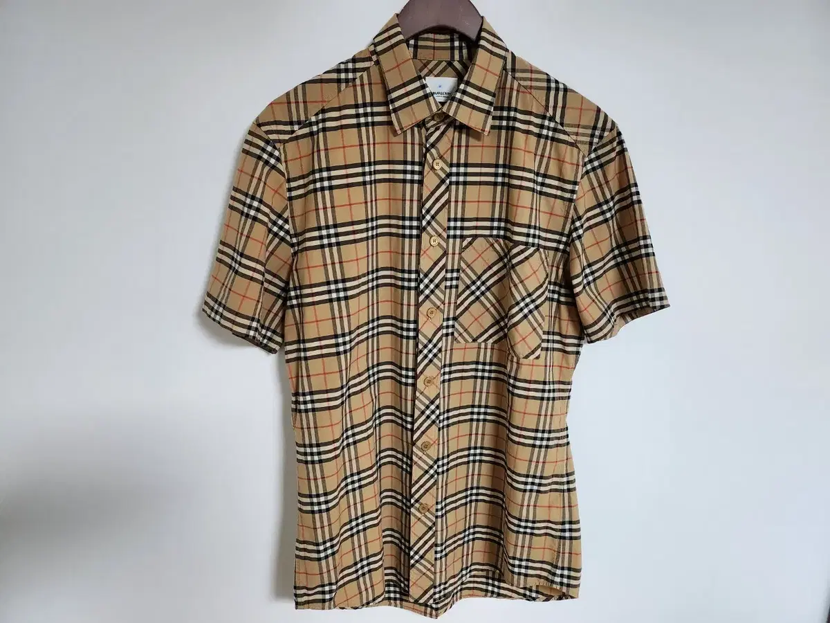 [S] Burberry London Check TB Embroidered Logo Short Sleeve Shirt 8017297