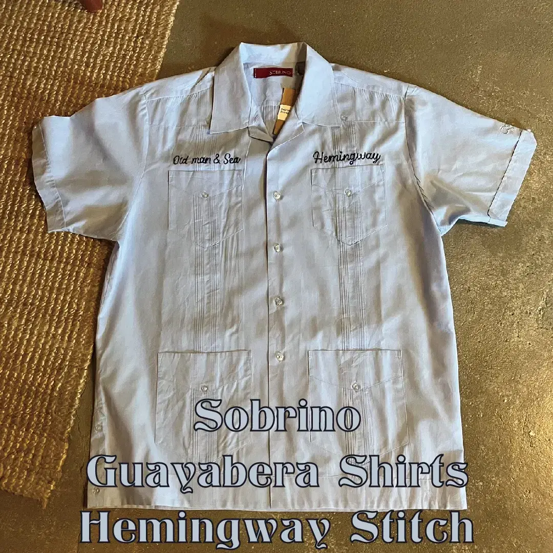 Sobrino Guayabera Shirt Hemingway Stitch M