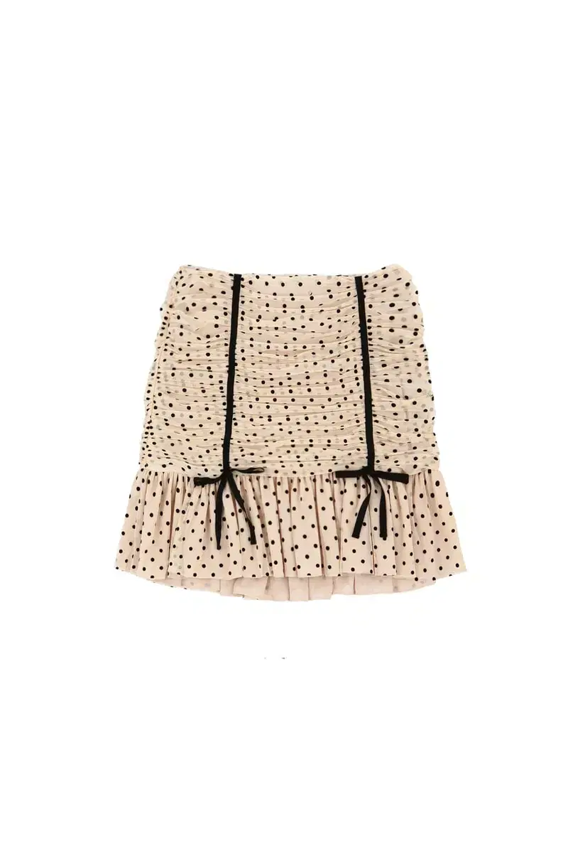 쟈니헤잇재즈 DOT TULLE MINI SKIRT - BEIGE (36)