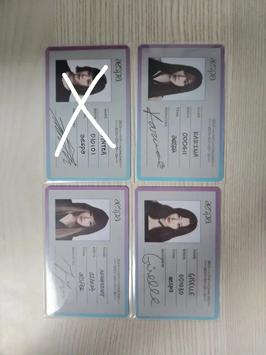 aespa karina giselle winter ningning concertmd hyperline id kard photocard wts