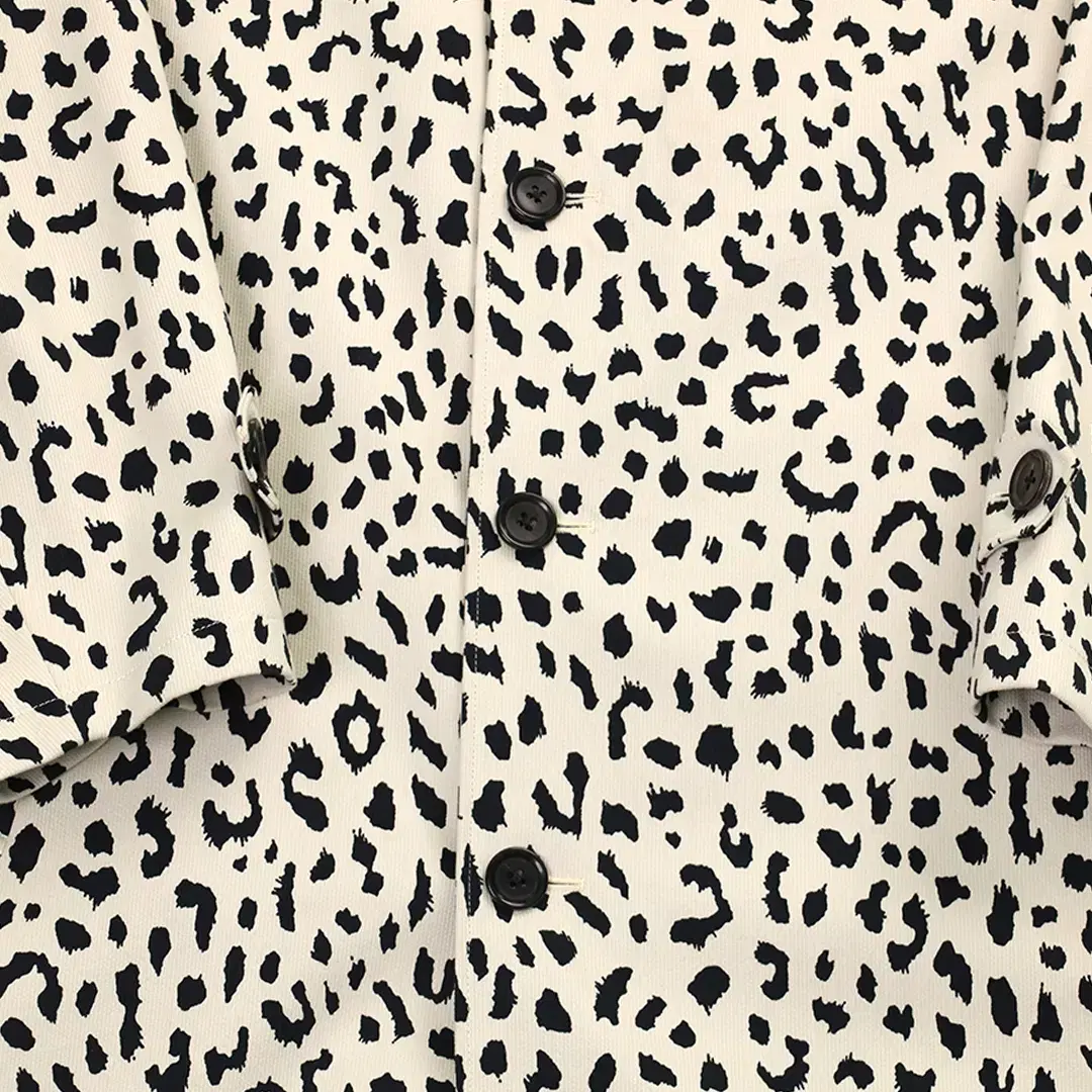 WACKO MARIA WHITE LEOPARD COTTON COAT