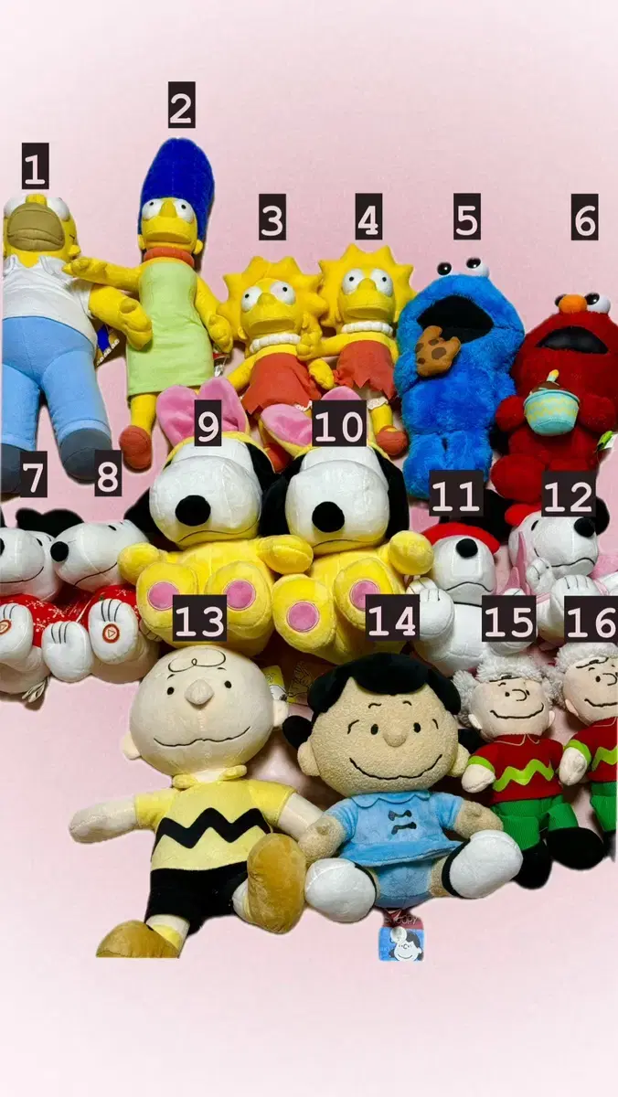 The Simpsons, Snoopy, and Sesame doll Collection