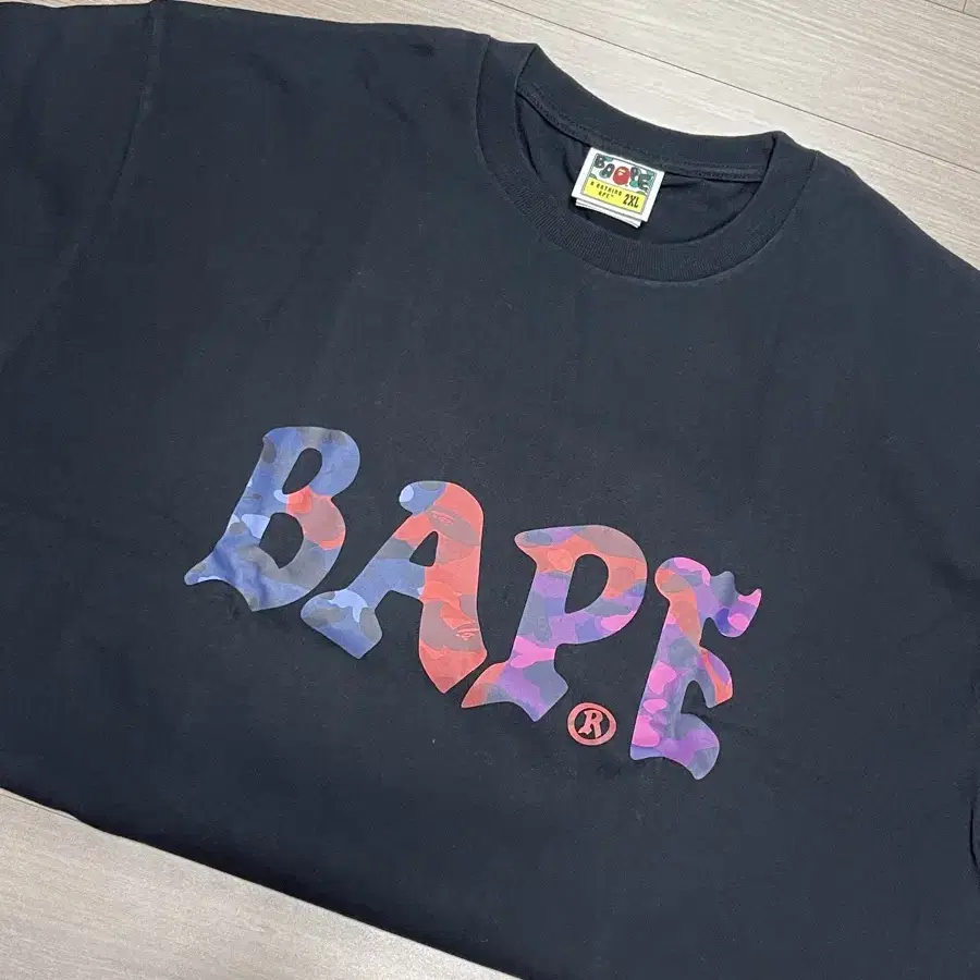 24ss bape 베이프 컬러 카모 로고 반팔 XXL