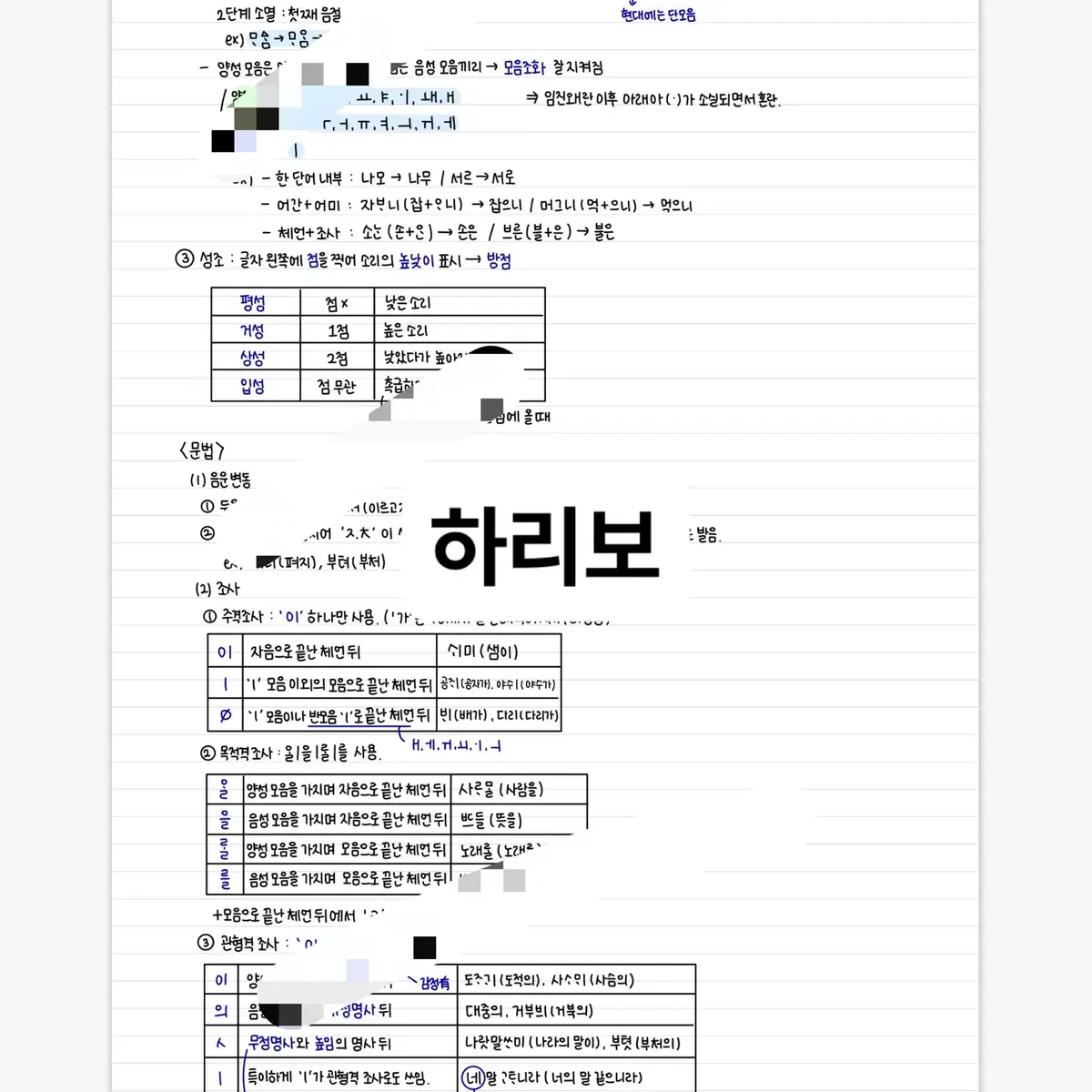 중세국어 문법 정리 노트