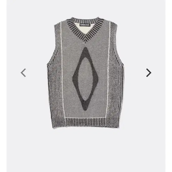 미스치프조끼RHOMBUS KNIT VEST-BLACK/CREAM