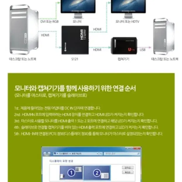 스카이디지털 슈퍼캐스트 X6 캡쳐보드 + HDMI스플리터 분배기