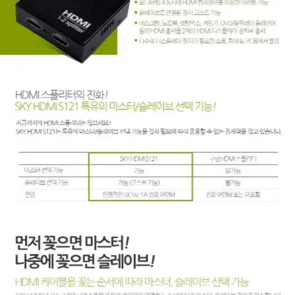 스카이디지털 슈퍼캐스트 X6 캡쳐보드 + HDMI스플리터 분배기