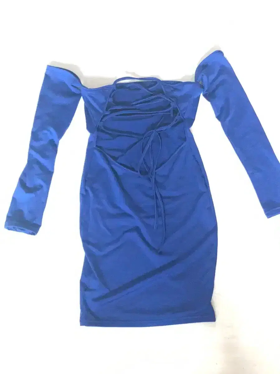 Royal blue back string bodycon dress S