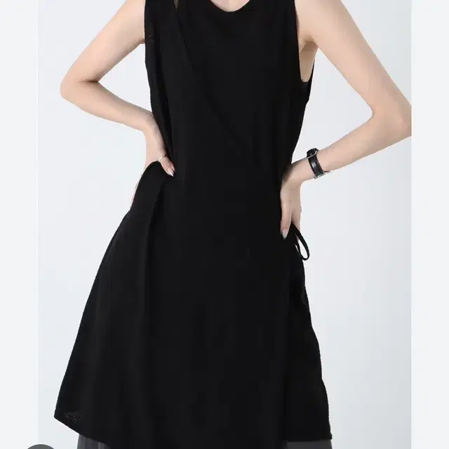 트리밍버드 wrap sleeveless knit[black]