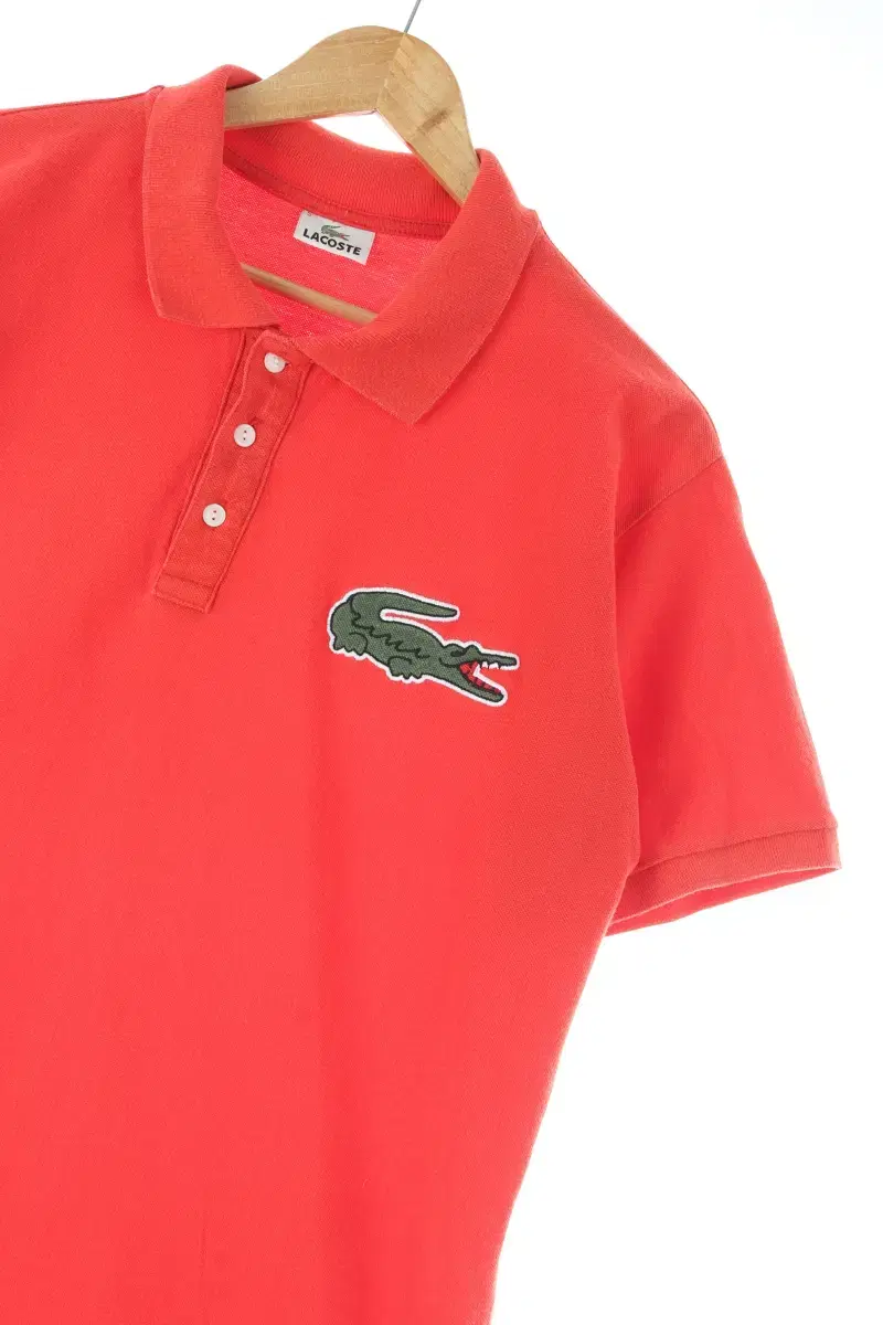 (XL) Lacoste Short-sleeved kara T-shirt Orange Big Logo Américage-D1D8