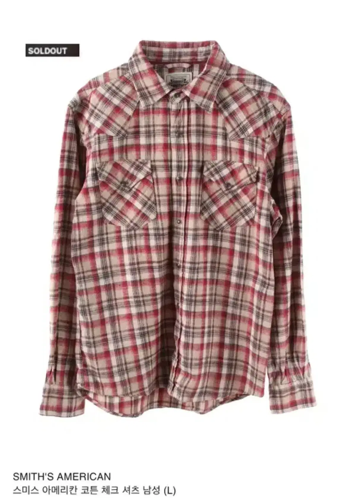 SMITH'S AMERICAN Smith's American Cotton Check Shirt Men's (L