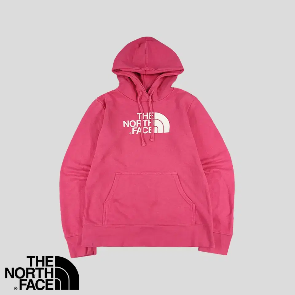 The North Face Hot Pink Season 12 White Big Printed Logo Kangaroo Pocket Cotton Blend Sweat