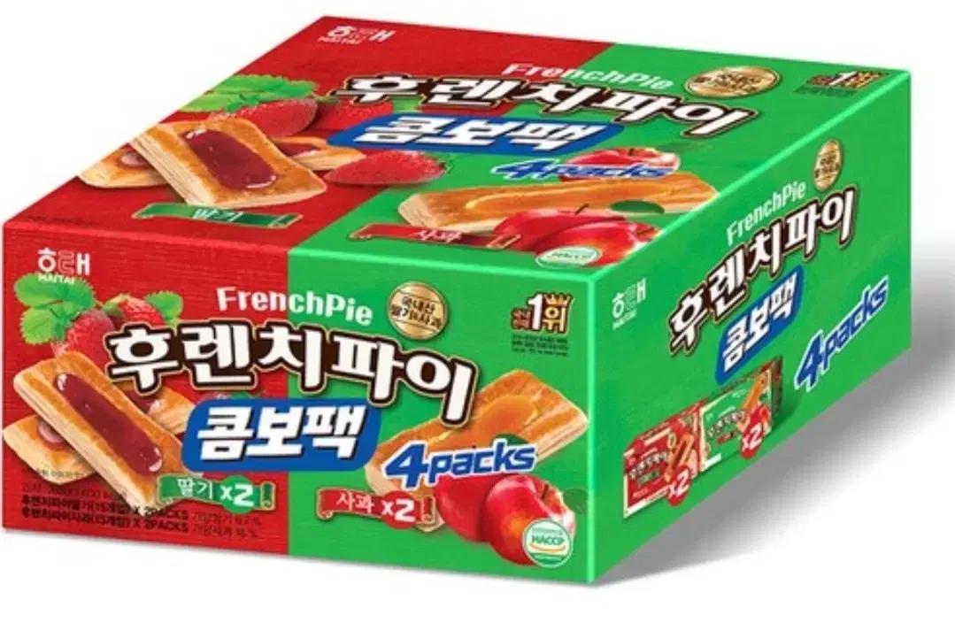 [무료배송] 후렌치파이 세트 60개 딸기/사과 (768g)