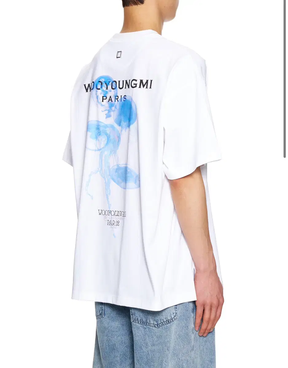 [46] Wooyoung Mi Jellyfish Back Logo T-Shirt White New