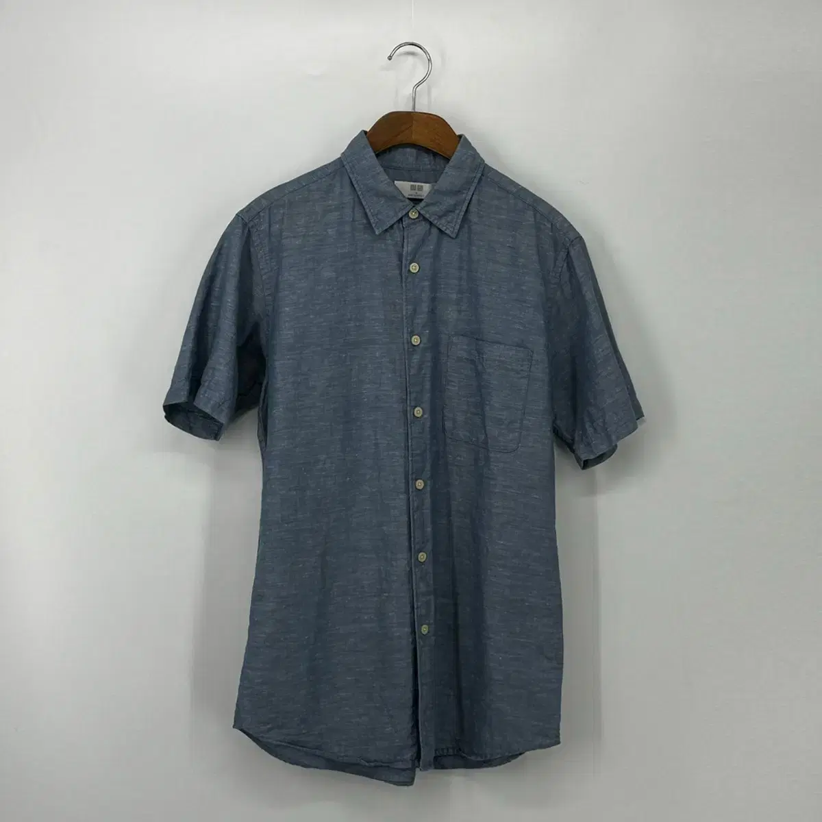 Uniqlo Short sleeve shirt Nambang (M size / BLUE)