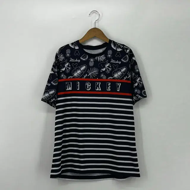 디즈니 미키마우스 하와이안 반팔 티셔츠 (105 size / NAVY)