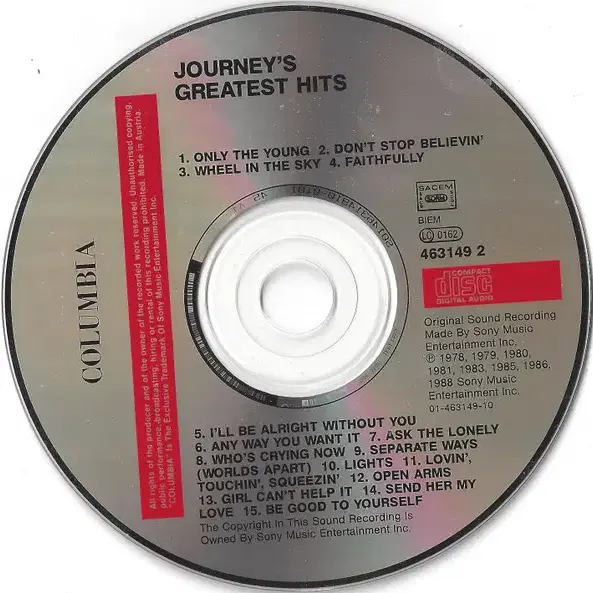 Journey - Greatest Hits (CD)유럽반 1996 민트급