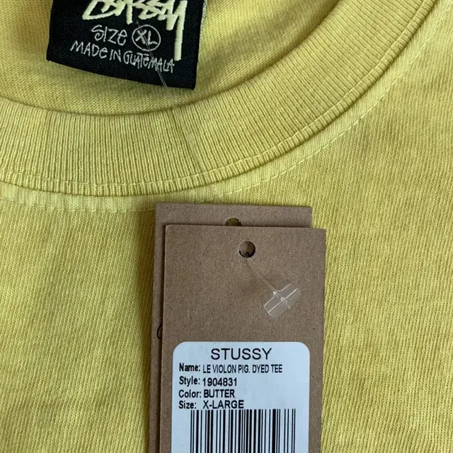 [XL] stussy 스투시 르바이올론 피그먼트 다이드 반팔 티셔츠 버터