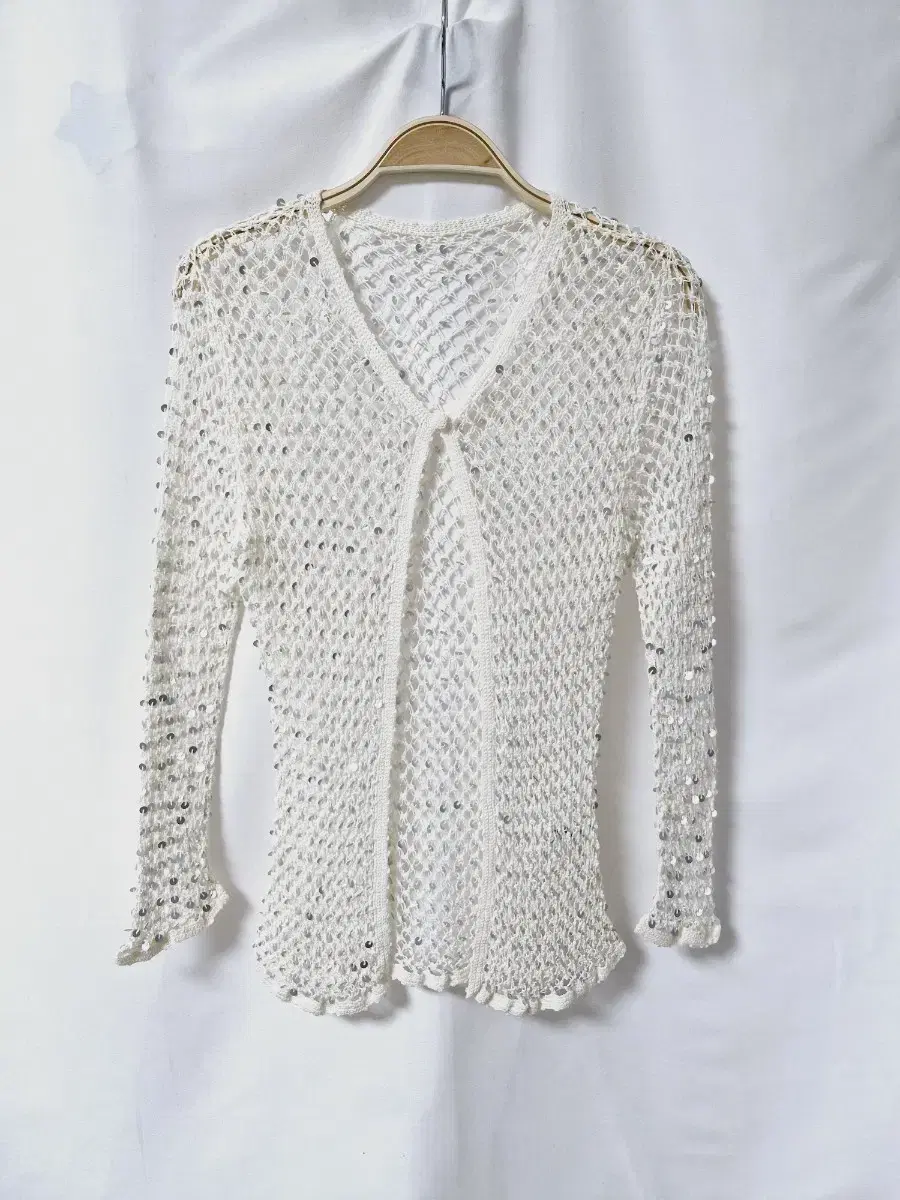 Alpha Cubic Glitter Fishnet Cardigan (S)