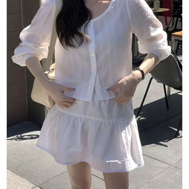 라무어 데이지 핀턱 스커트 아이보리 made 자체제작 skirt