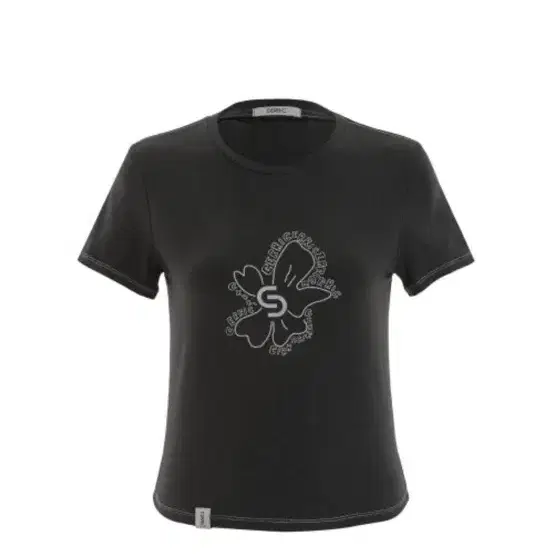 세릭 LETTER FLOWER HALF TOP / CHARCOAL