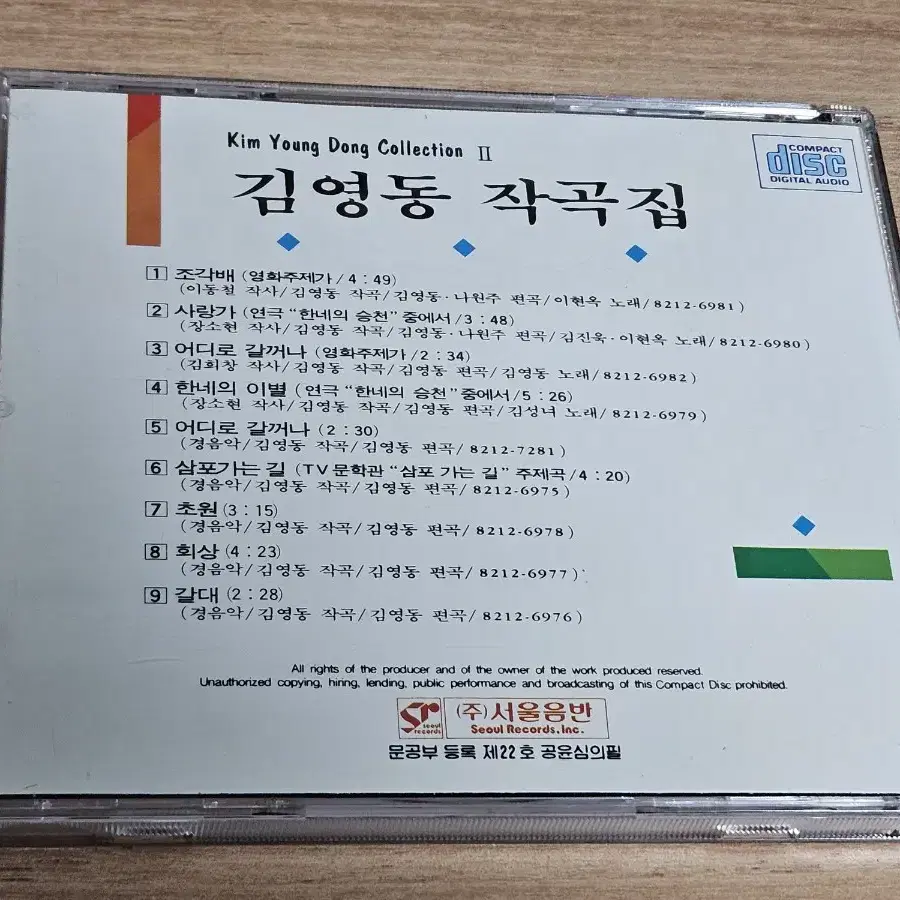 김영동작곡집 - 삼포가는길 (CD)