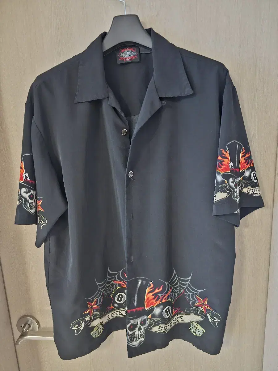 Dragonfly skull open kara shirt, size XL, vintage.