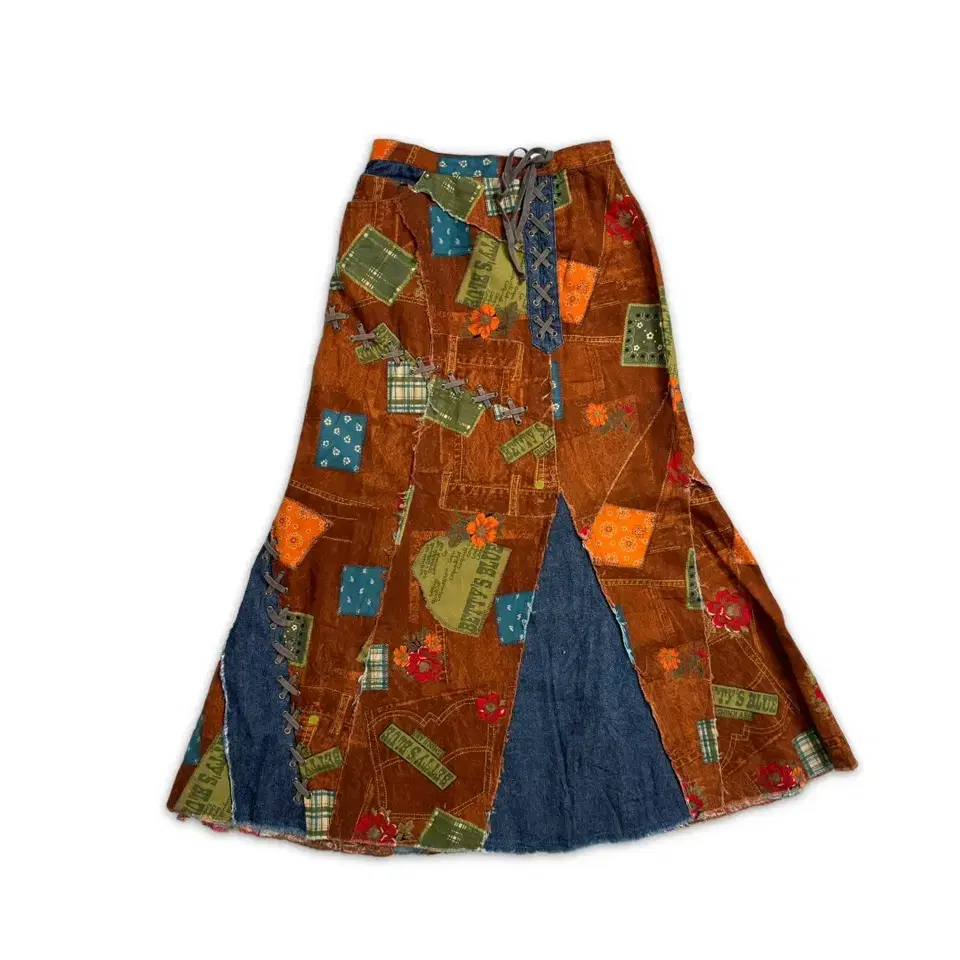 vintage patchwork bohemian skirt