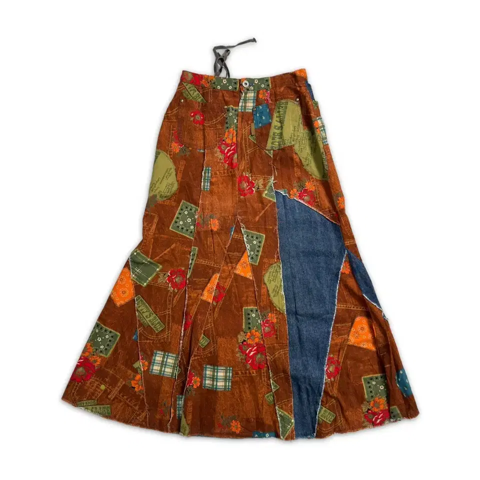 vintage patchwork bohemian skirt