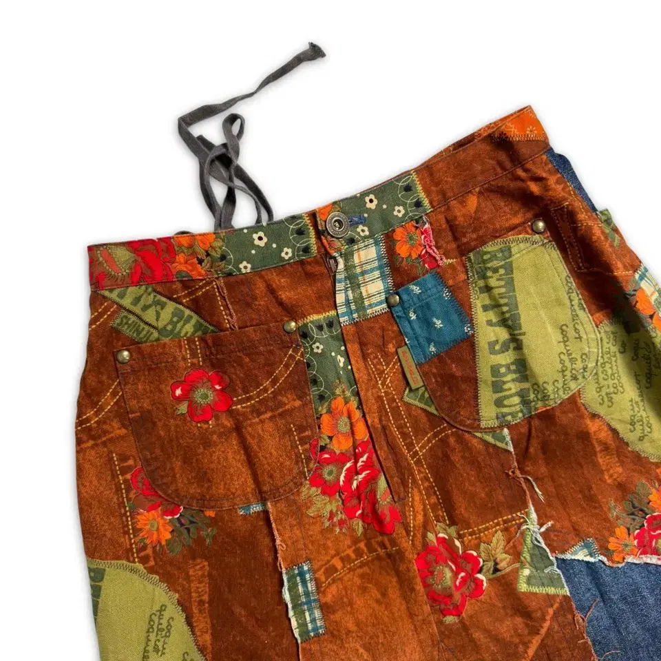 vintage patchwork bohemian skirt