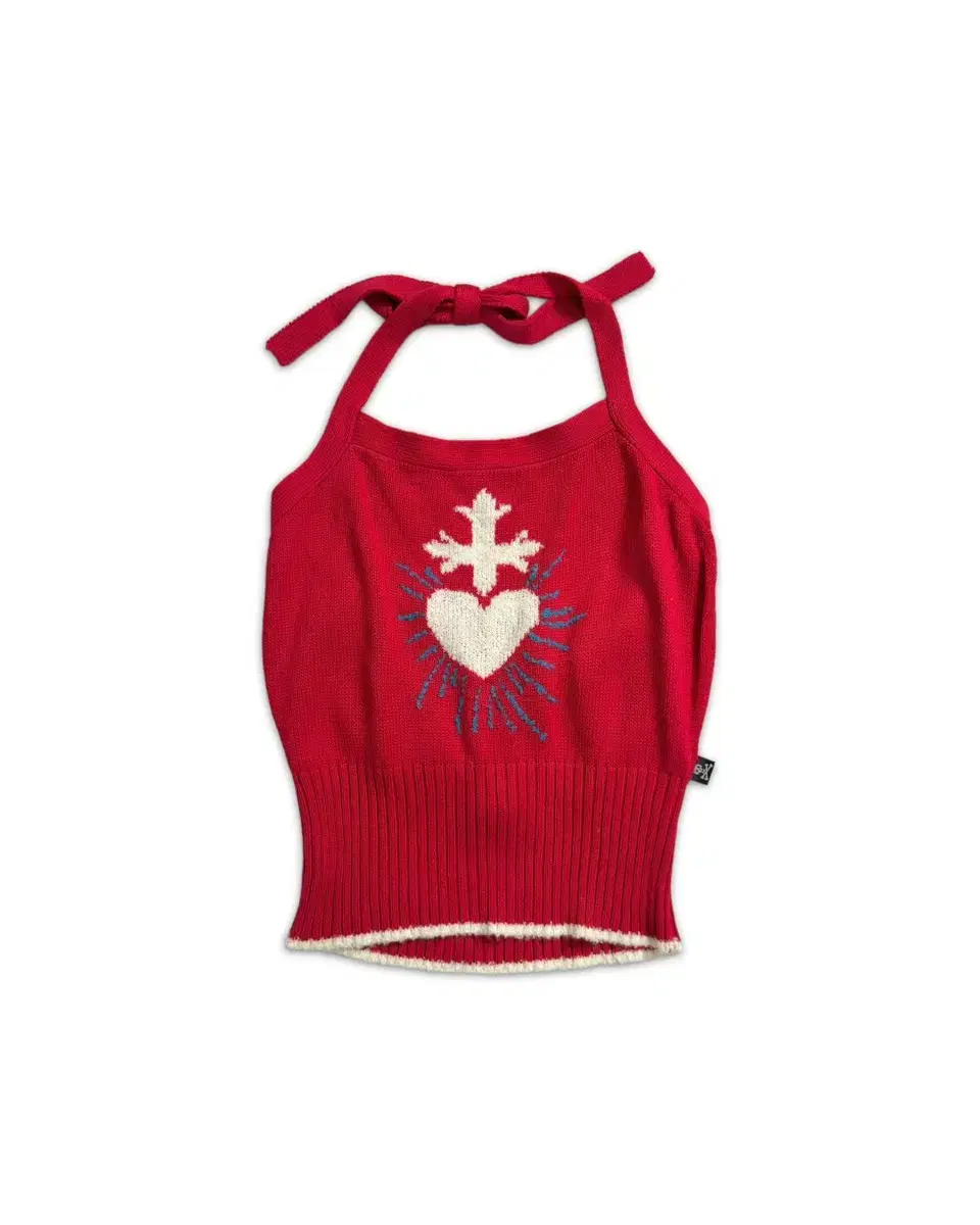 vintage sacred heart knit halter top