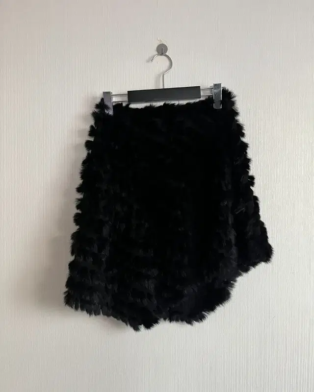 Rabbit fur layered shawl