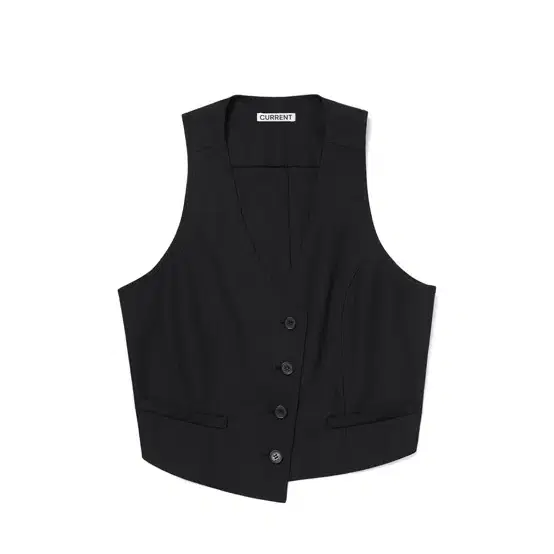 커렌트 ASYMMETRIC BANDING VEST [BLACK]