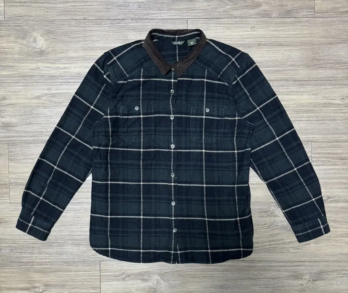 Eddie Bauer Corduroy Collar Flannel Check Shirt