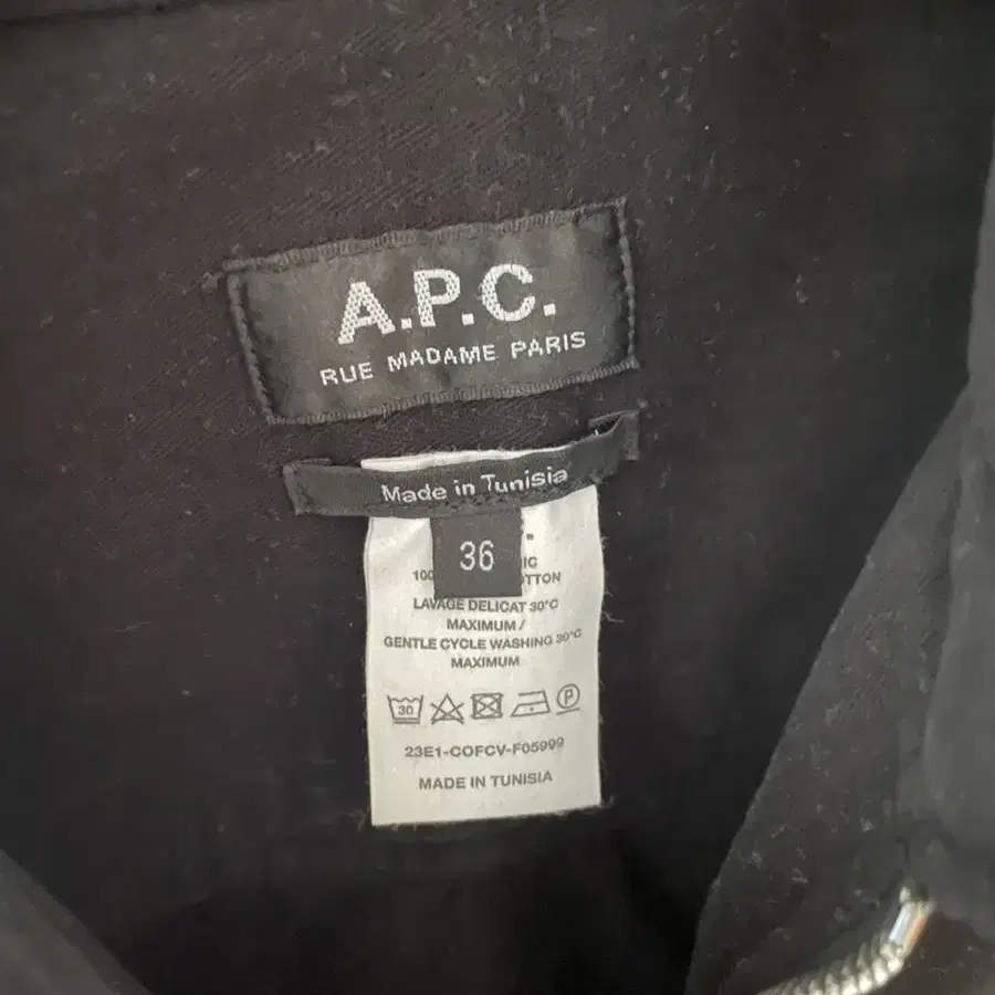 APC 아페쎄 하프집업 원피스 블랙 36 55