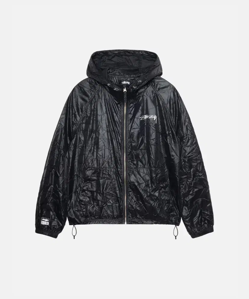 {Stussy Genuine New}Stussy Beach Shell Wrinkle Nylon Windbreaker Jacket Black