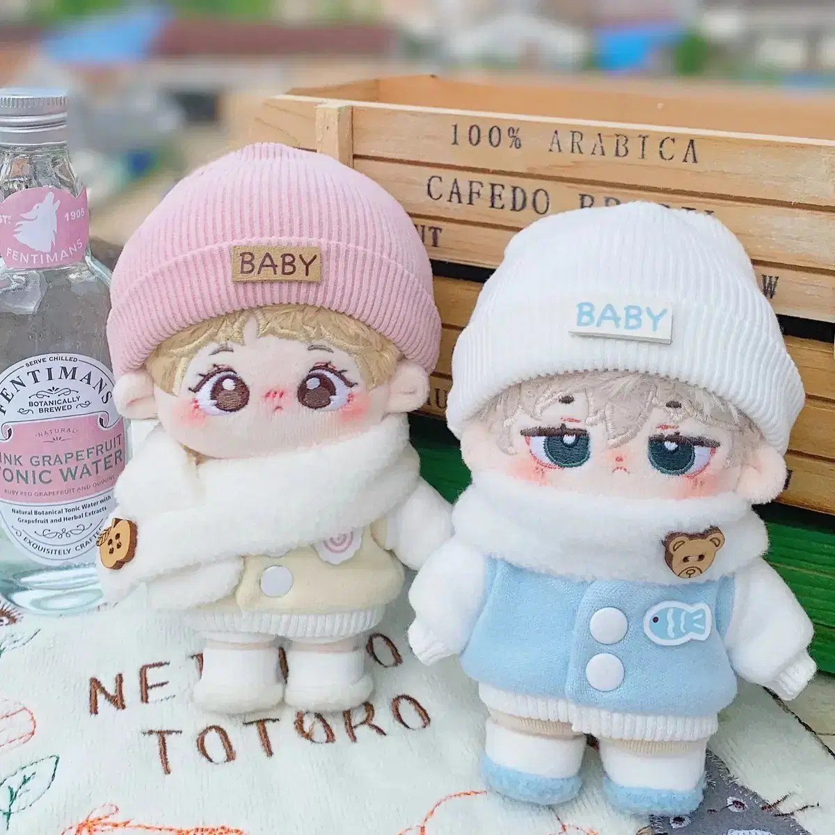 Meowcat Closet Winter Beanie Baseball Suit Sky Blue wts 10cm Doll Clothes