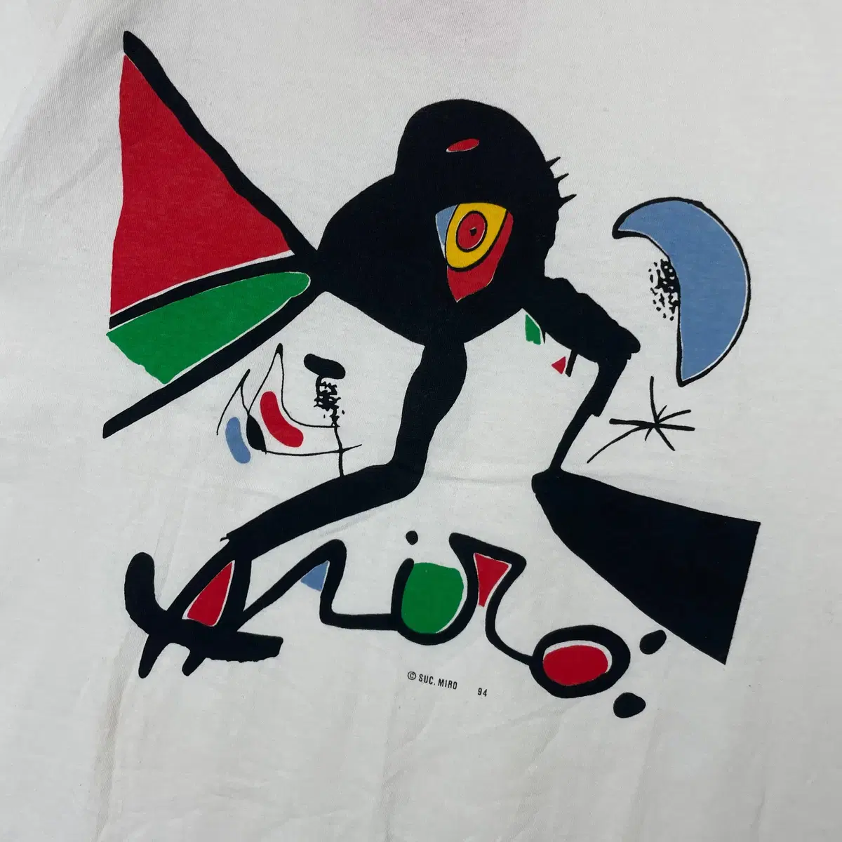 90s 1994년도 Joan miro 아트워크 반팔 티셔츠