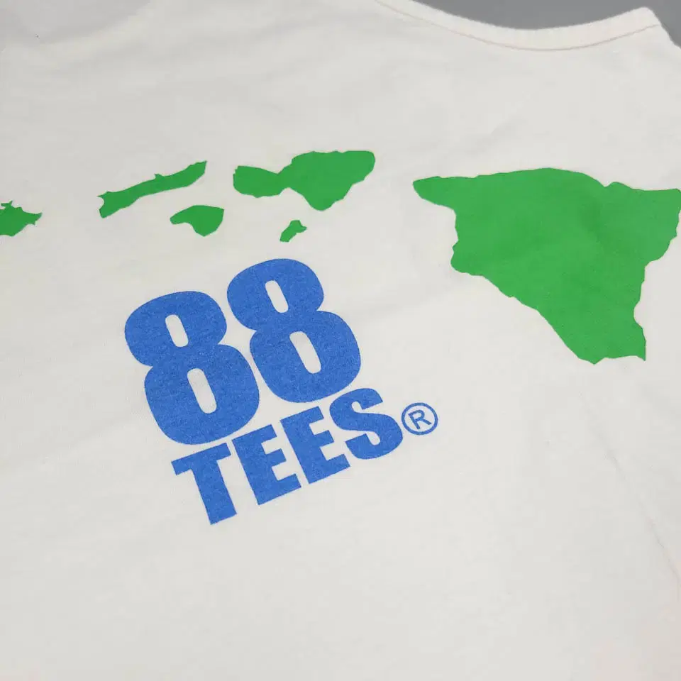 88 Tees 크림 화이트 그린 블루 USA 알로하 빅프린팅 코튼100