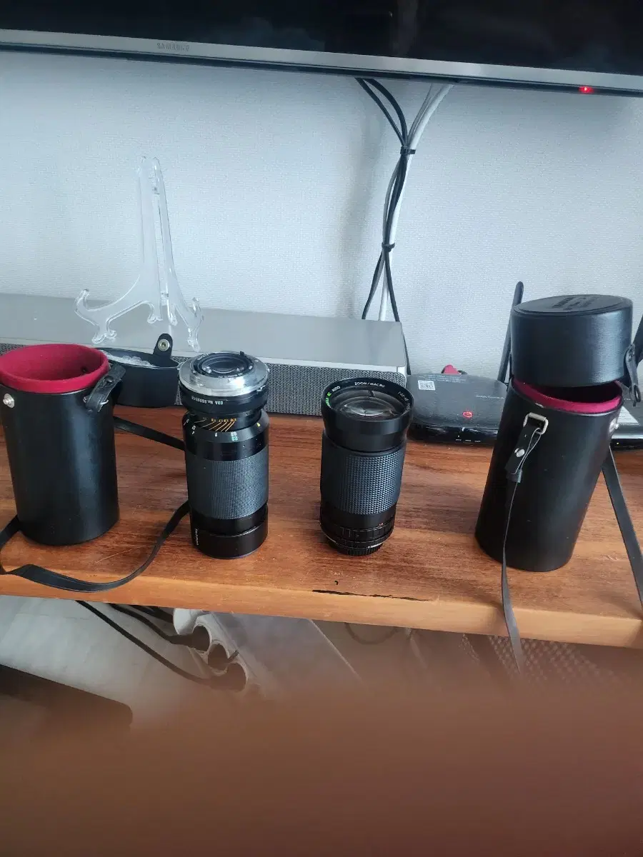 Two vintage camera lenses