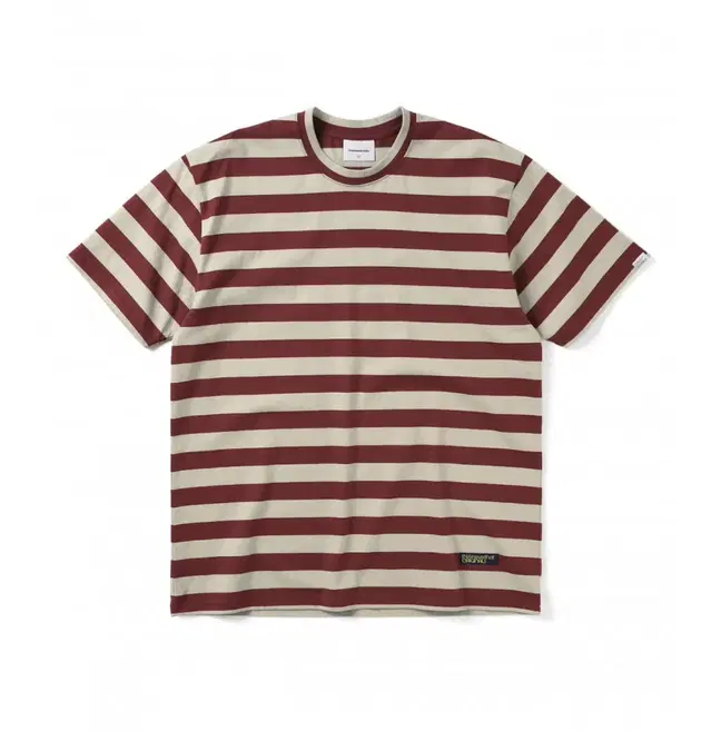 디스이즈네버댓 Striped Tee Burgundy/Beige