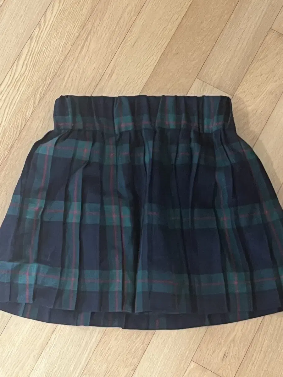 Vintage green mini checked skirt Levine Cubbin crew