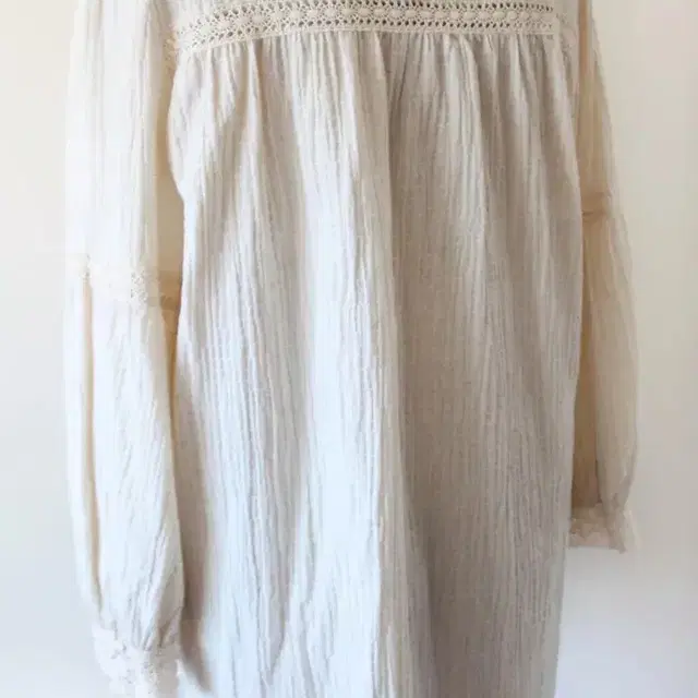 ZARA Cream Cheesecloth Smock Blouse 자라