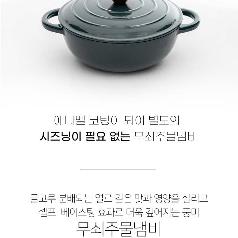 IH인덕션 펄 무쇠 주물냄비 22cm