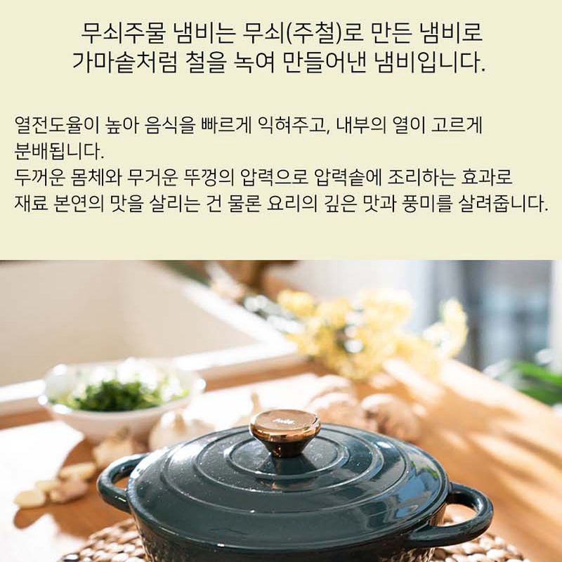 IH인덕션 펄 무쇠 주물냄비 22cm