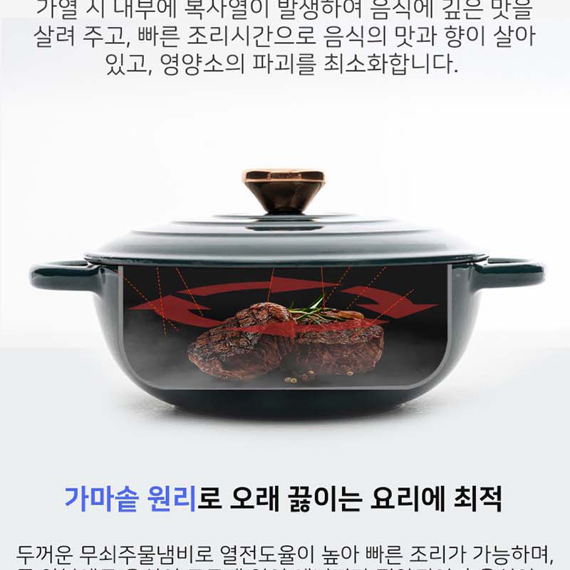 IH인덕션 펄 무쇠 주물냄비 22cm