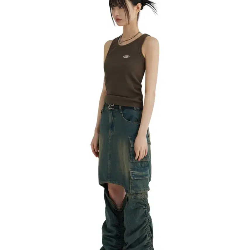 [aeiaeiae] SKIRT PANTS [WASHED]