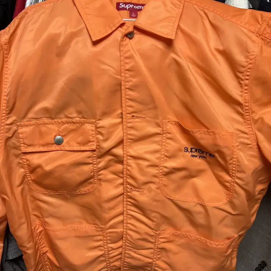 (L)Supreme Nylon Chore Coat Orange 24SS